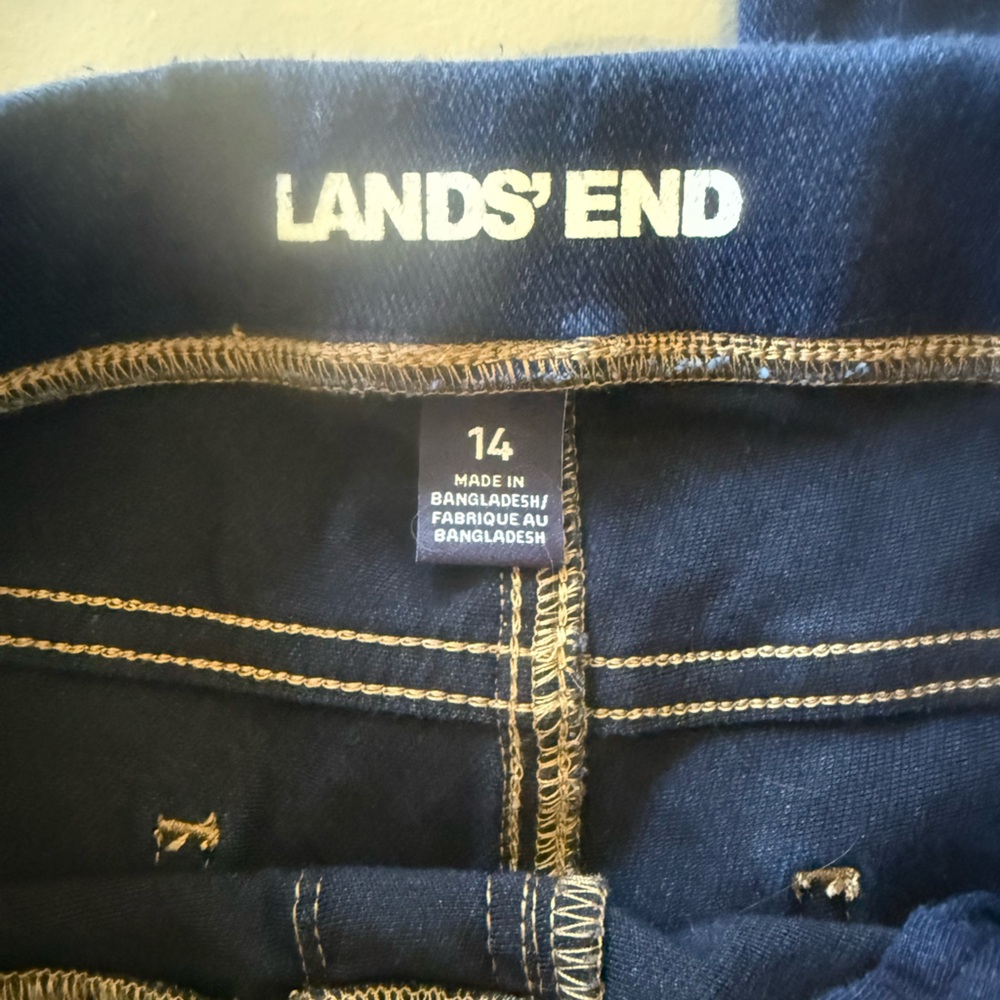 Lands' End Girls Dark Blue Jeans